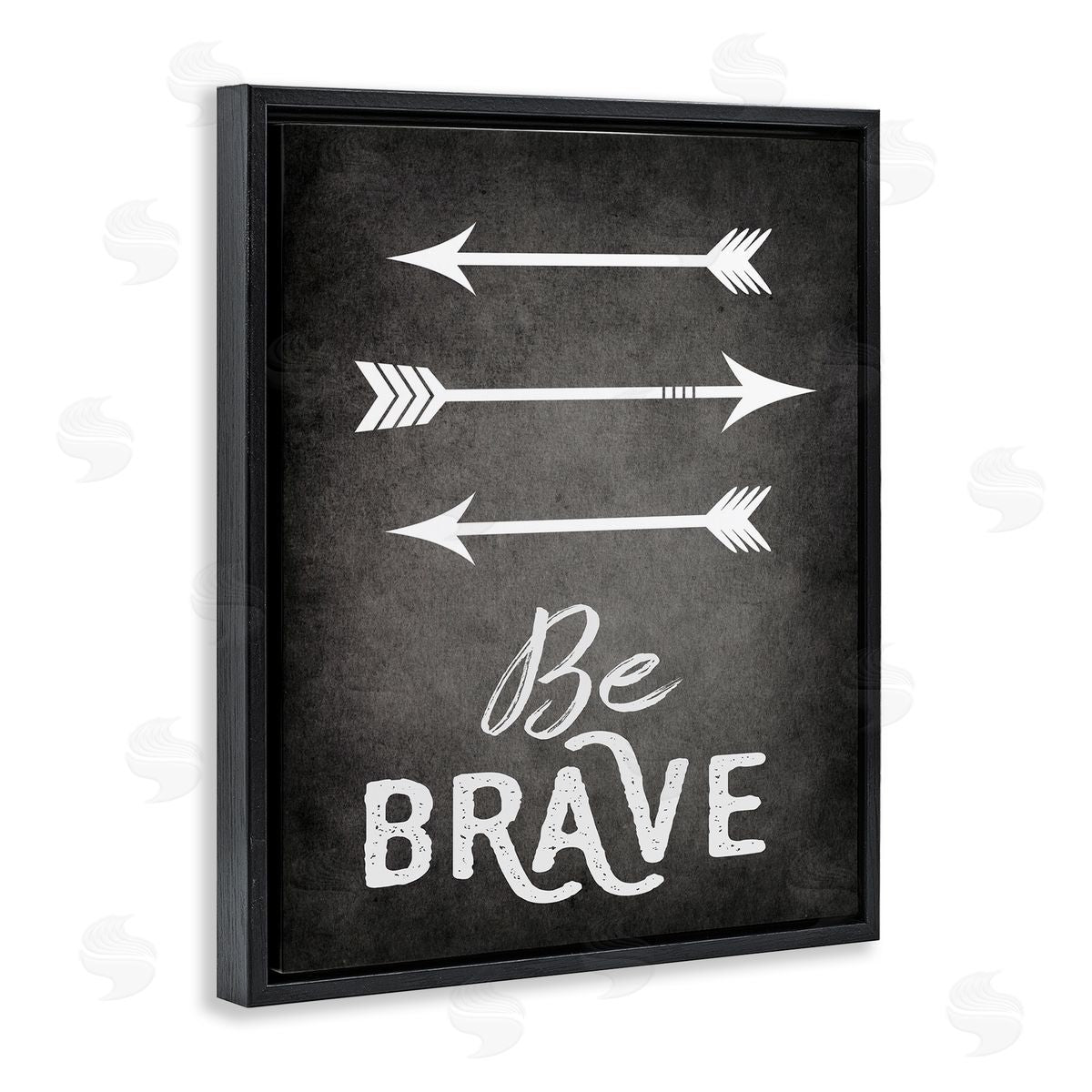 Be Brave Arrows Black Floating Frame Canvas Wall Art, Home Decor by Ashley Calhoun