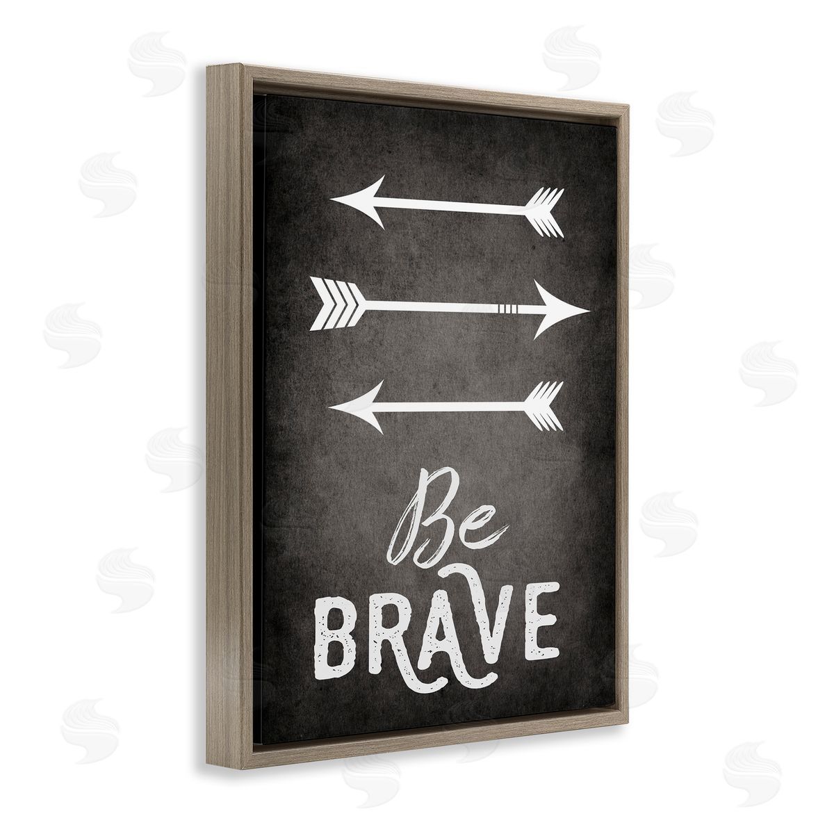 Be Brave Arrows Brown Floating Frame Canvas Wall Art, Home Decor by Ashley Calhoun