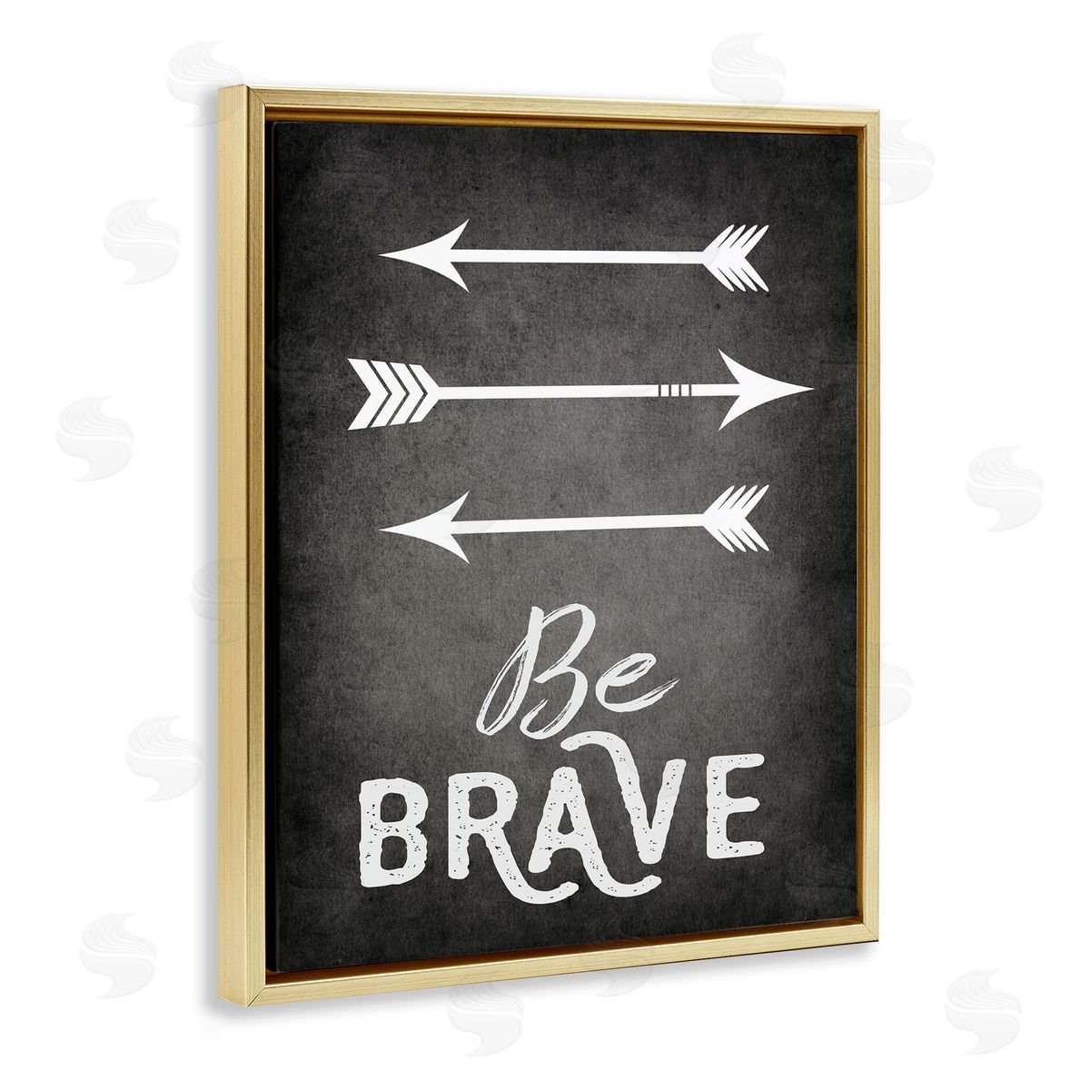 Be Brave Arrows Gold Floating Frame Canvas Wall Art, Home Decor by Ashley Calhoun