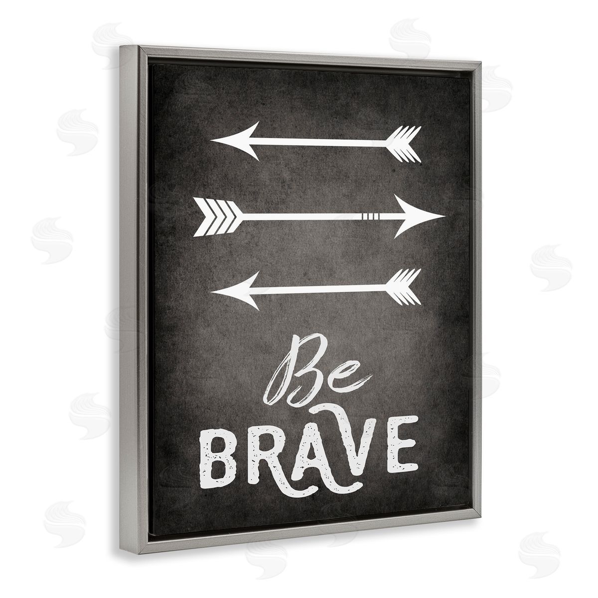 Be Brave Arrows Grey Floating Frame Canvas Wall Art, Home Decor by Ashley Calhoun