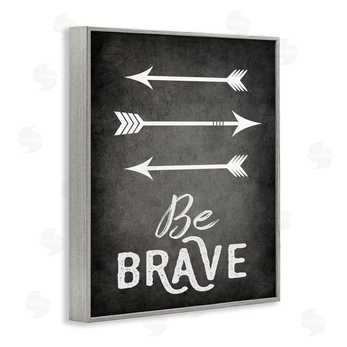 Be Brave Arrows Grey Frame Print Wall Art, Home Decor by Ashley Calhoun