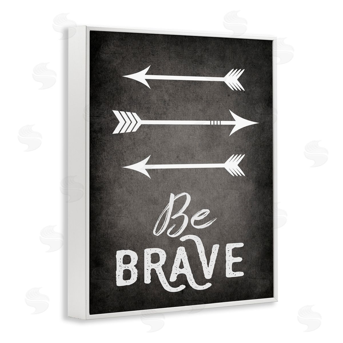 Be Brave Arrows White Frame Print Wall Art, Home Decor by Ashley Calhoun