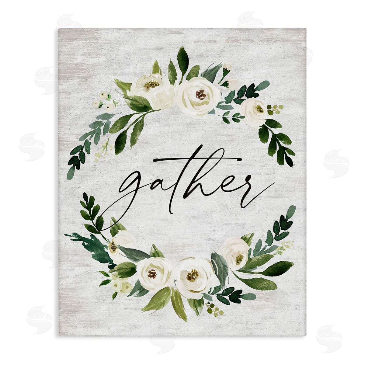 Neutral Distressed Gather Canvas Wall Art, Home Decor by Lettered and Lined