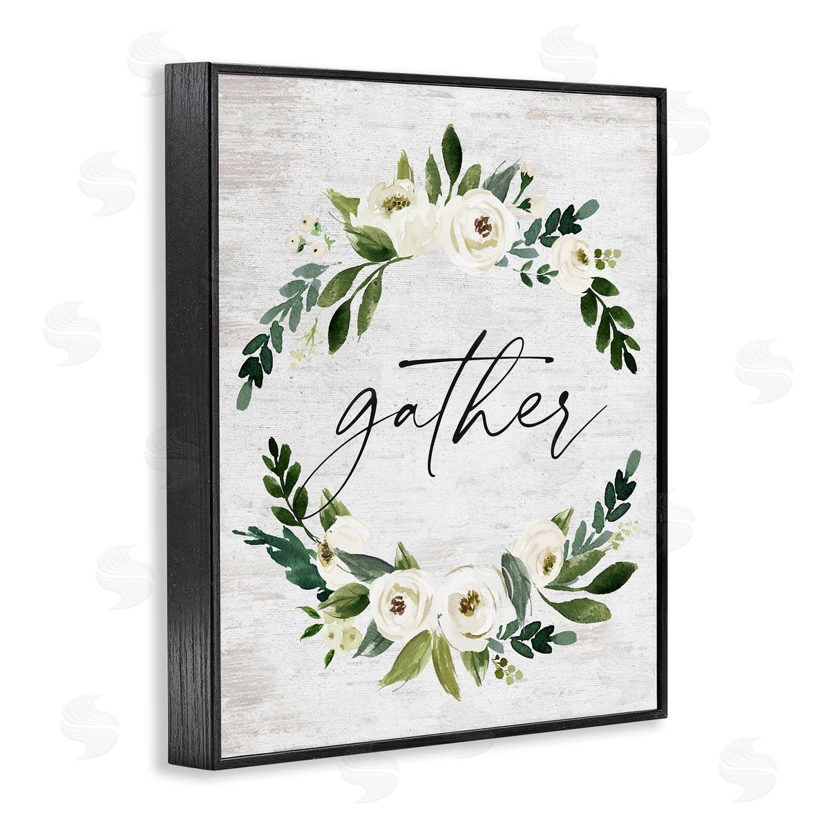 Neutral Distressed Gather Black Frame Print Wall Art, Home Decor by Lettered and Lined