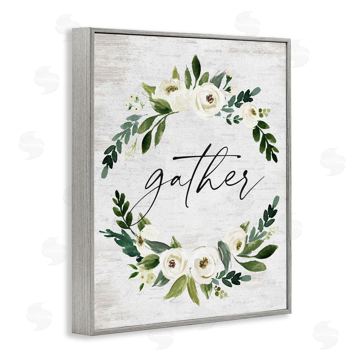 Neutral Distressed Gather Grey Frame Print Wall Art, Home Decor by Lettered and Lined