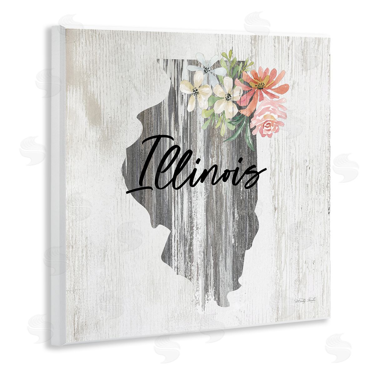 Shabby Chic Illinois Wood Plaque Wall Art, Home Decor by Cindy Jacobs