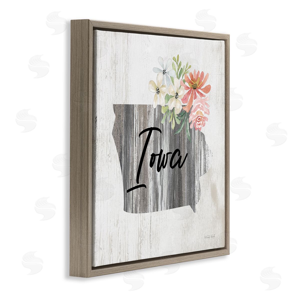 Shabby Chic Iowa Brown Floating Frame Canvas Wall Art, Home Decor by Cindy Jacobs