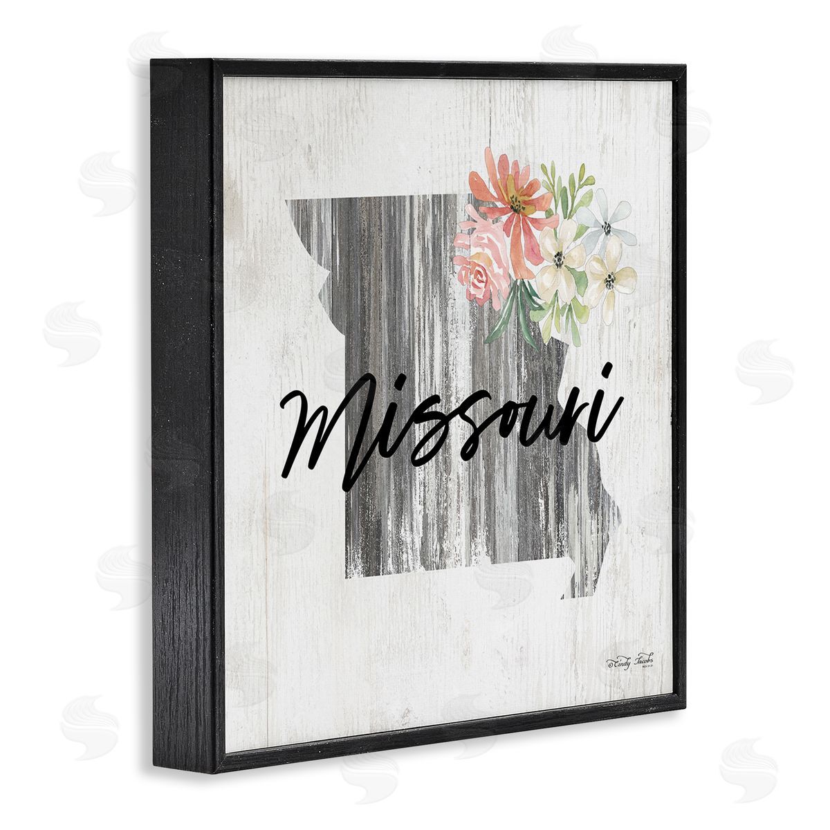 Shabby Chic Missouri Black Frame Print Wall Art, Home Decor by Cindy Jacobs