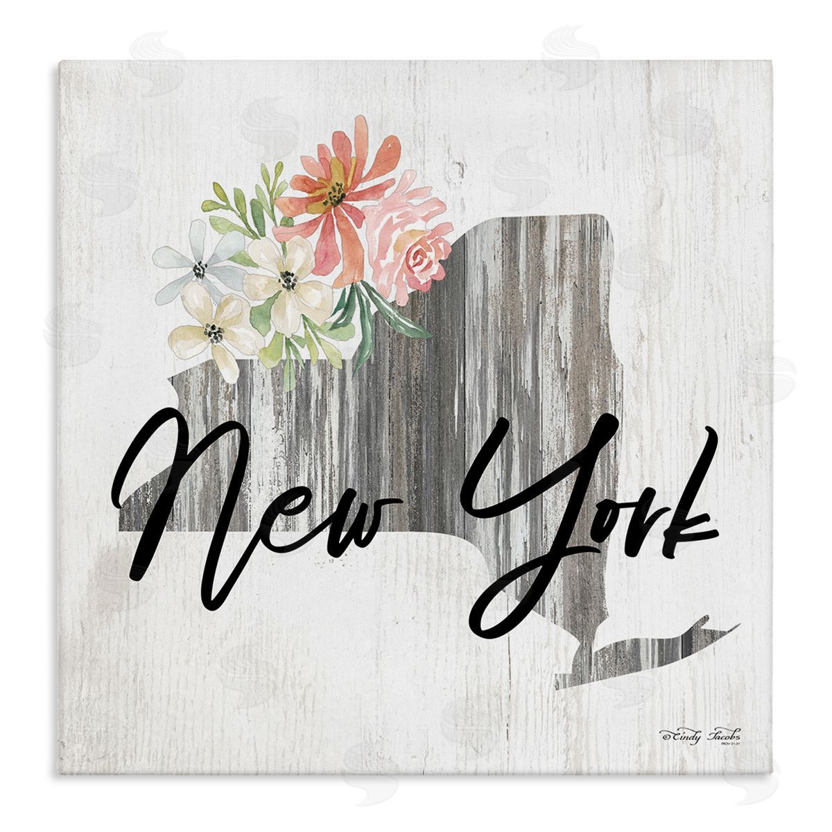 Shabby Chic New York Canvas Wall Art, Home Decor by Cindy Jacobs