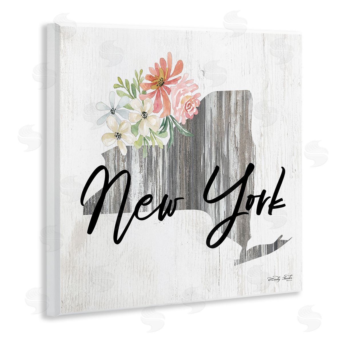 Shabby Chic New York Wood Plaque Wall Art, Home Decor by Cindy Jacobs
