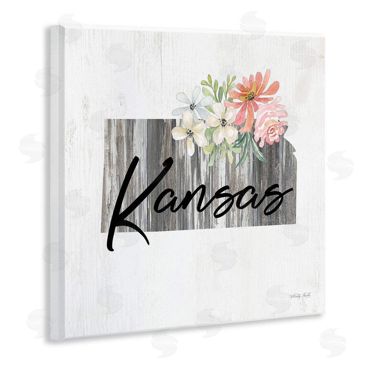 Shabby Chic Kansas Wood Plaque Wall Art, Home Decor by Cindy Jacobs