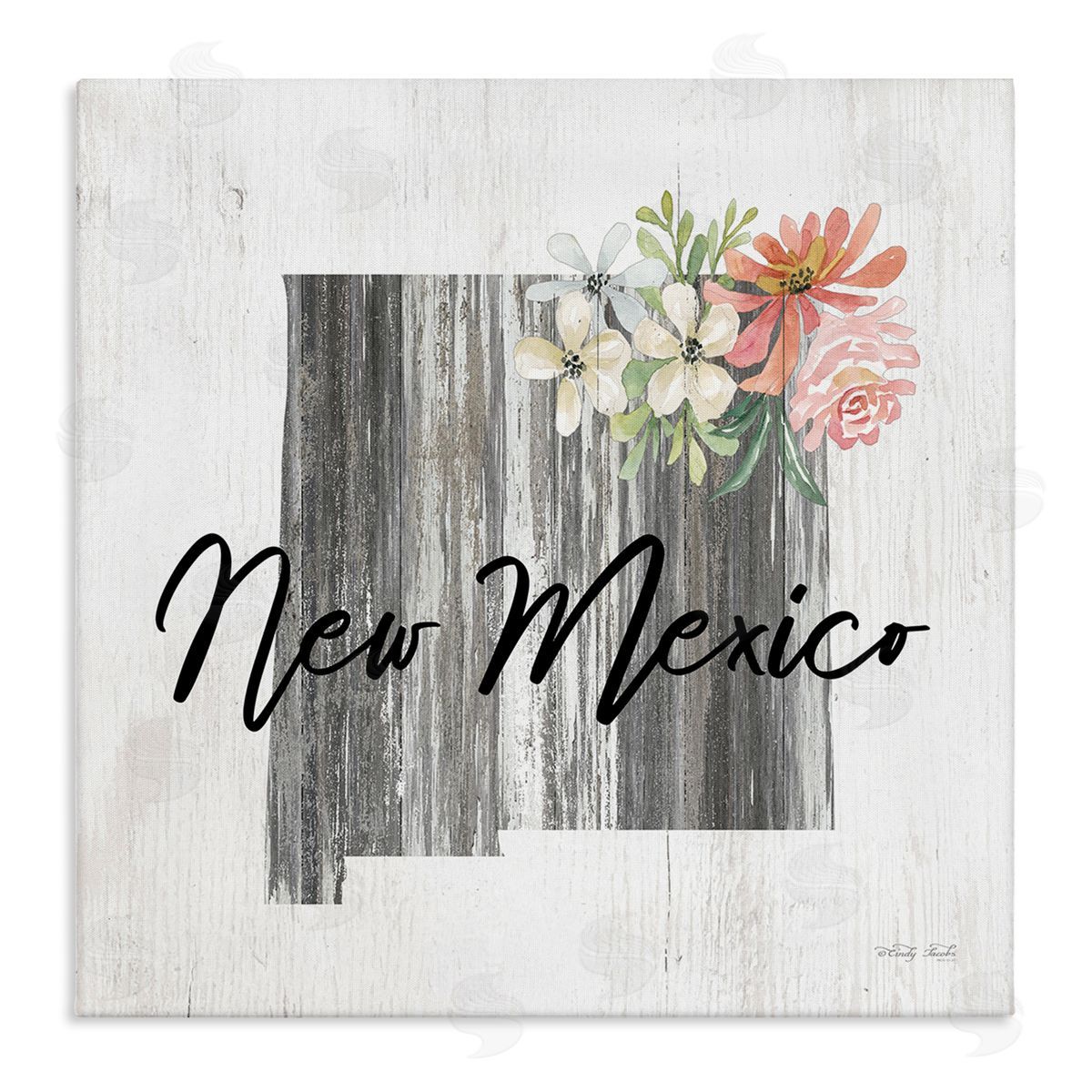 Shabby Chic New Mexico Canvas Wall Art, Home Decor by Cindy Jacobs