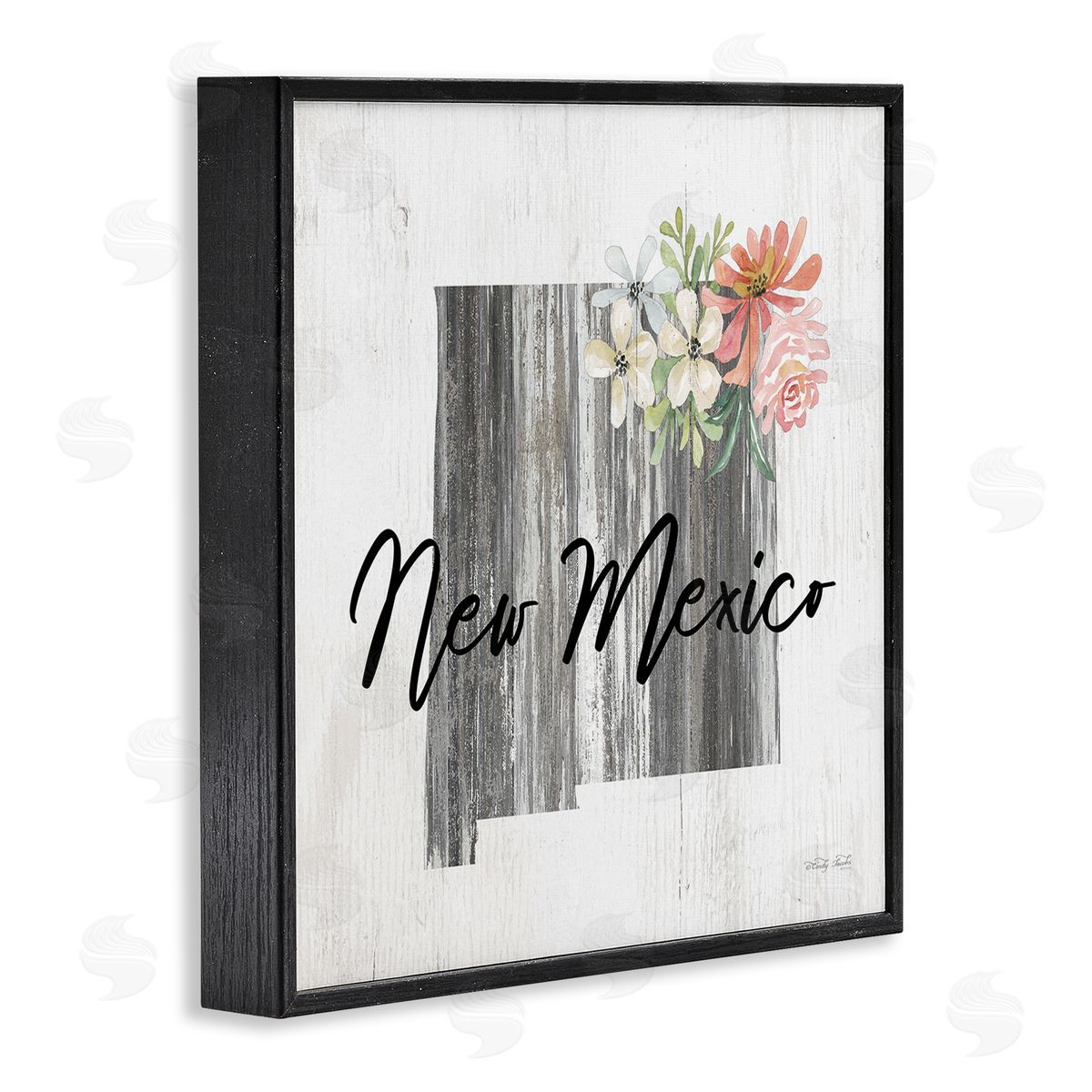 Shabby Chic New Mexico Black Frame Print Wall Art, Home Decor by Cindy Jacobs