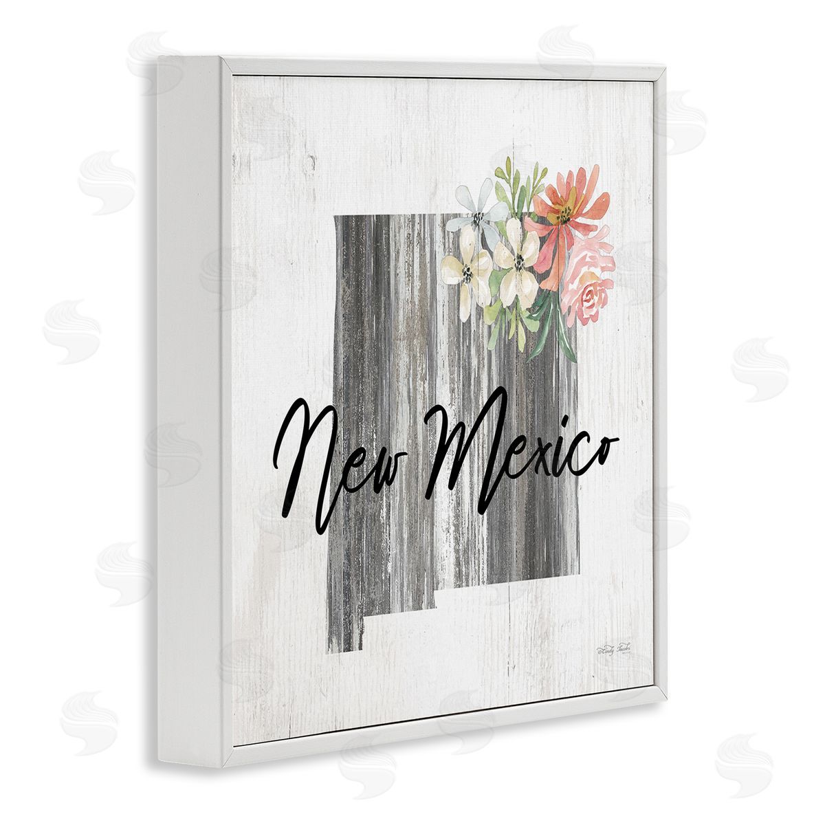 Shabby Chic New Mexico White Frame Print Wall Art, Home Decor by Cindy Jacobs