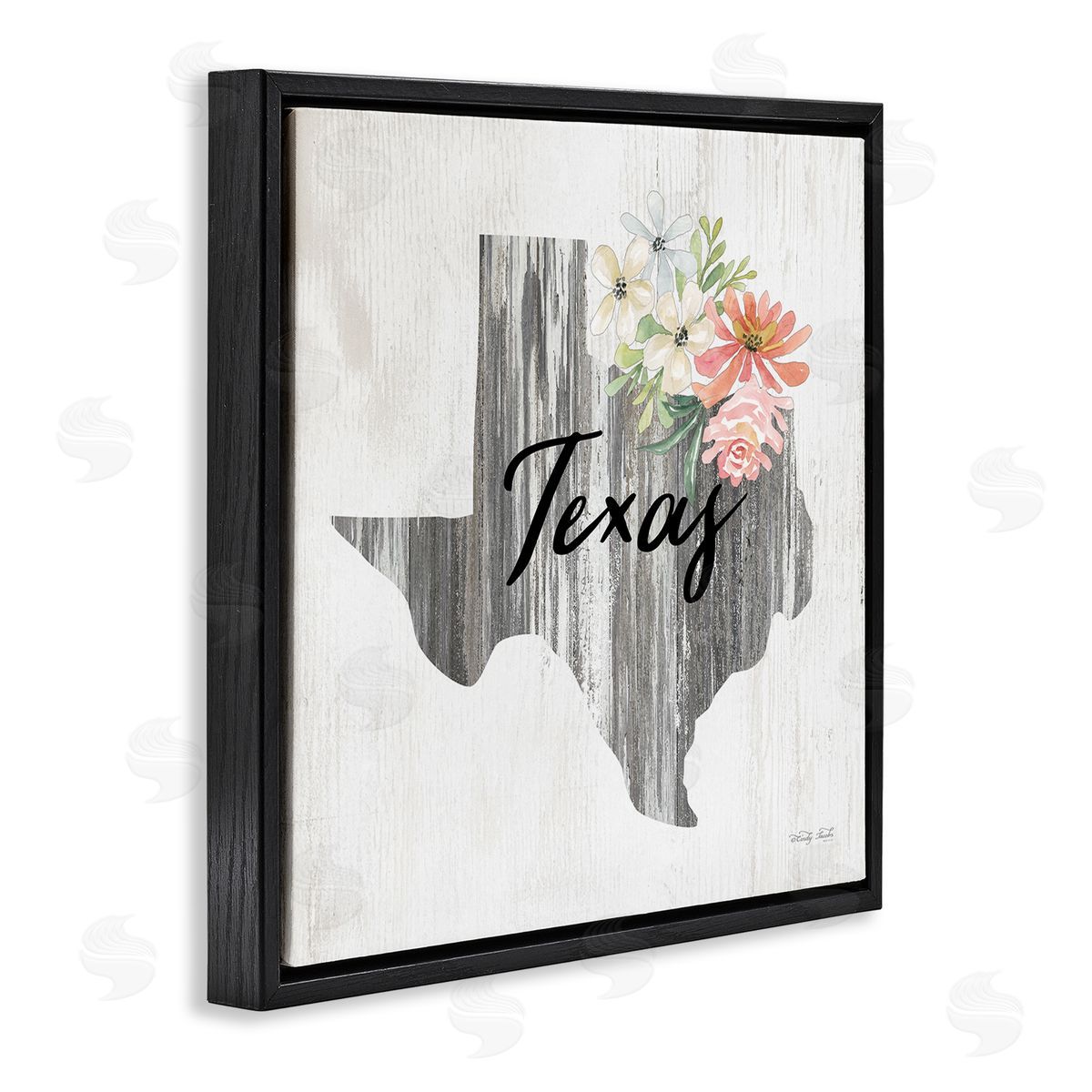 Shabby Chic Texas Black Floating Frame Canvas Wall Art, Home Decor by Cindy Jacobs