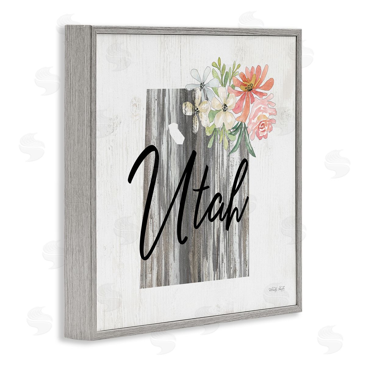 Shabby Chic Utah Grey Frame Print Wall Art, Home Decor by Cindy Jacobs