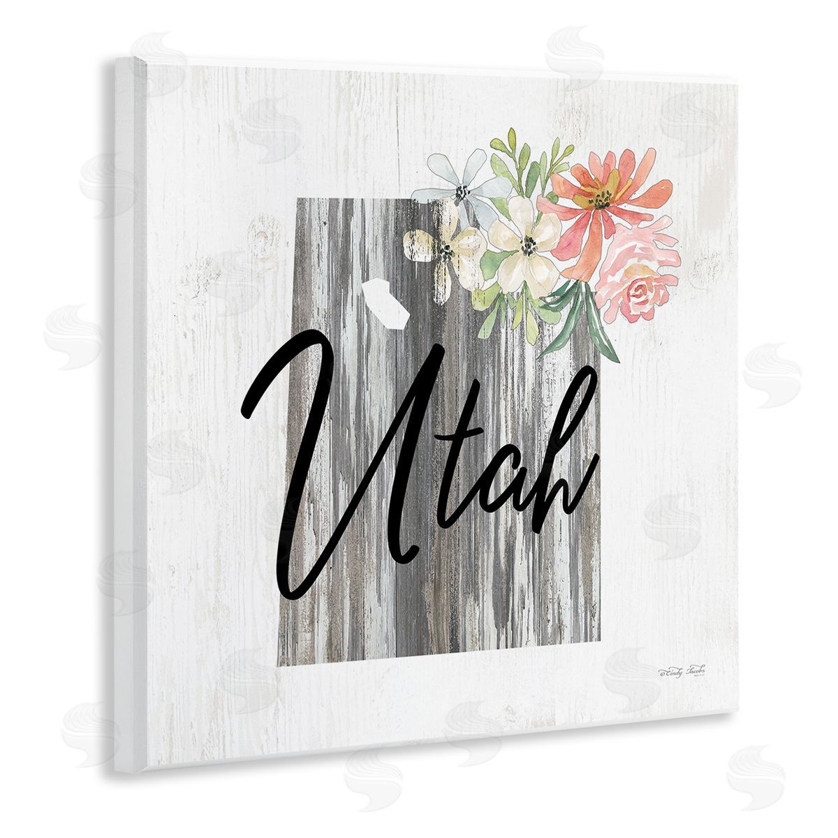 Shabby Chic Utah Wood Plaque Wall Art, Home Decor by Cindy Jacobs
