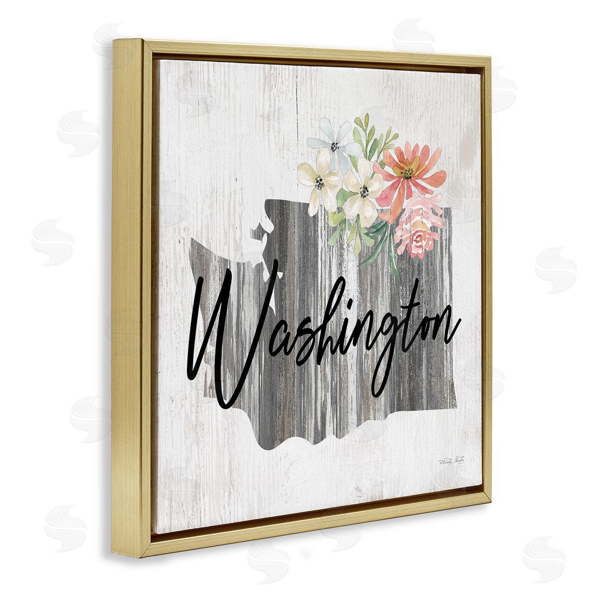 Shabby Chic Washington Gold Floating Frame Canvas Wall Art, Home Decor by Cindy Jacobs