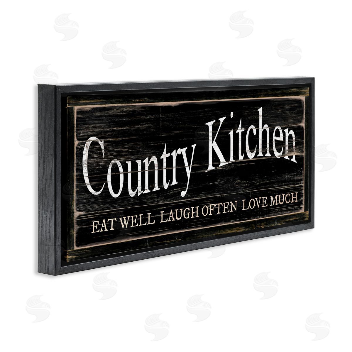 Rustic Country Kitchen Black Floating Frame Canvas Wall Art, Home Decor by Cindy Jacobs