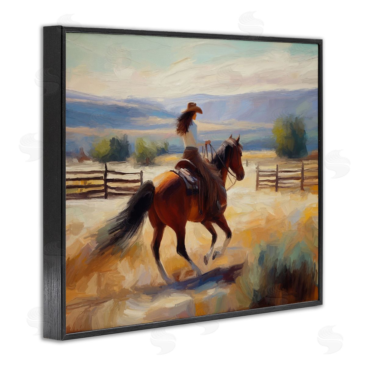 Ride Like The Wind Black Frame Print Wall Art, Home Decor by Ramona Murdock