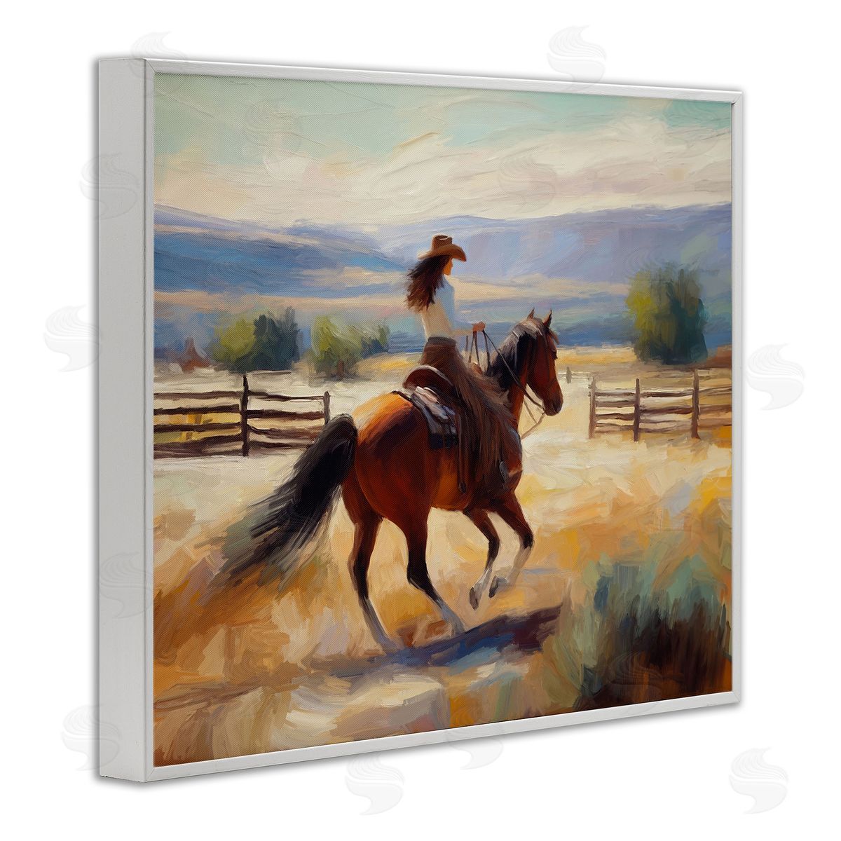 Ride Like The Wind White Frame Print Wall Art, Home Decor by Ramona Murdock