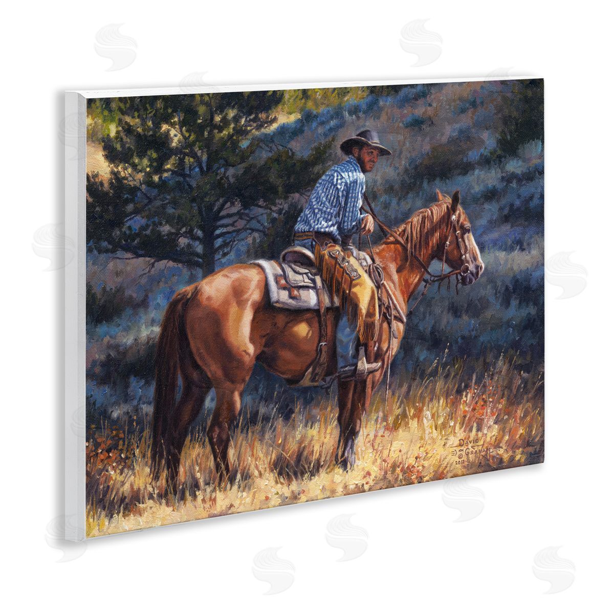 Early Start Cowboy Wood Plaque Wall Art, Home Decor by David Graham