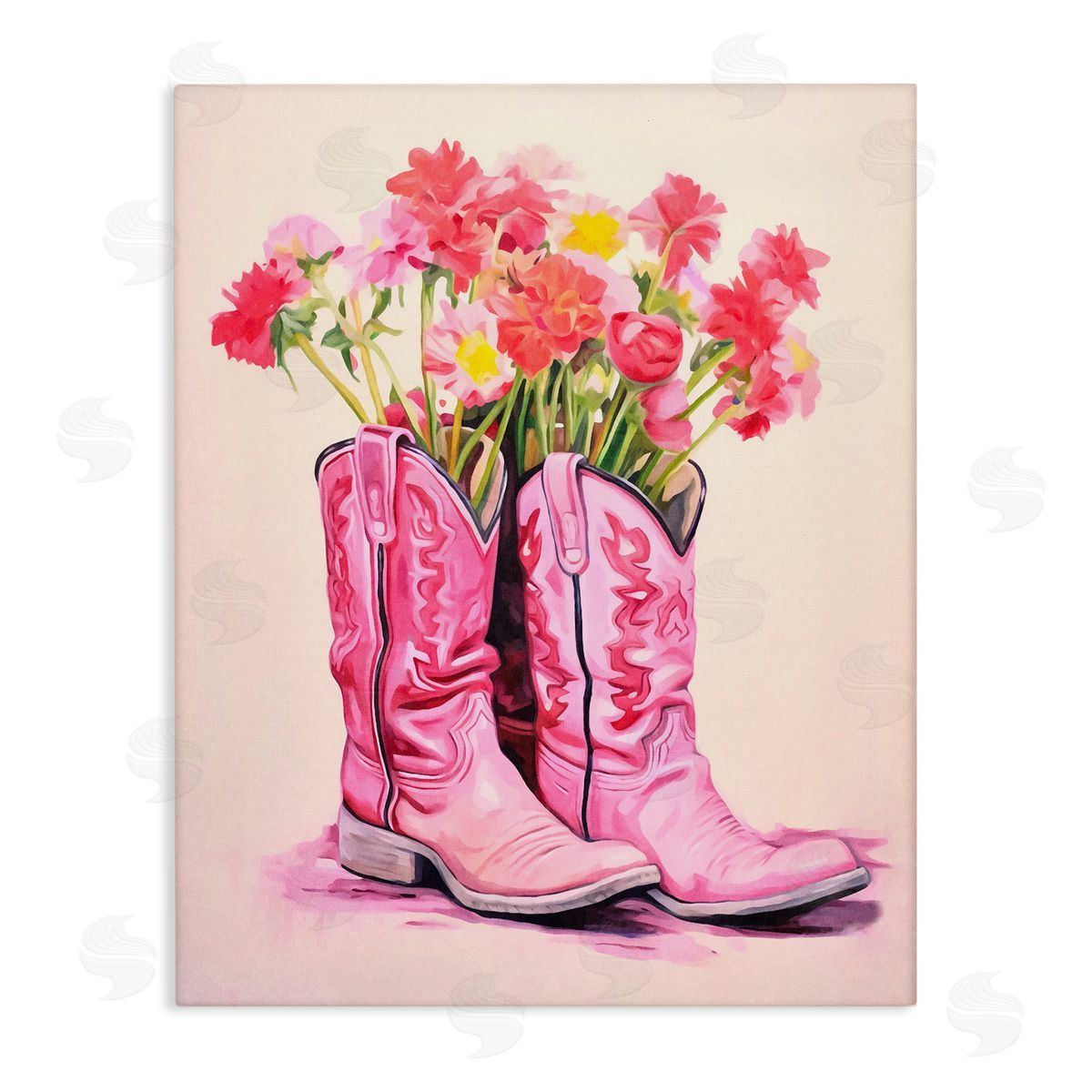 Pastel Western Whimsy Canvas Wall Art, Home Decor by Andrea Haase