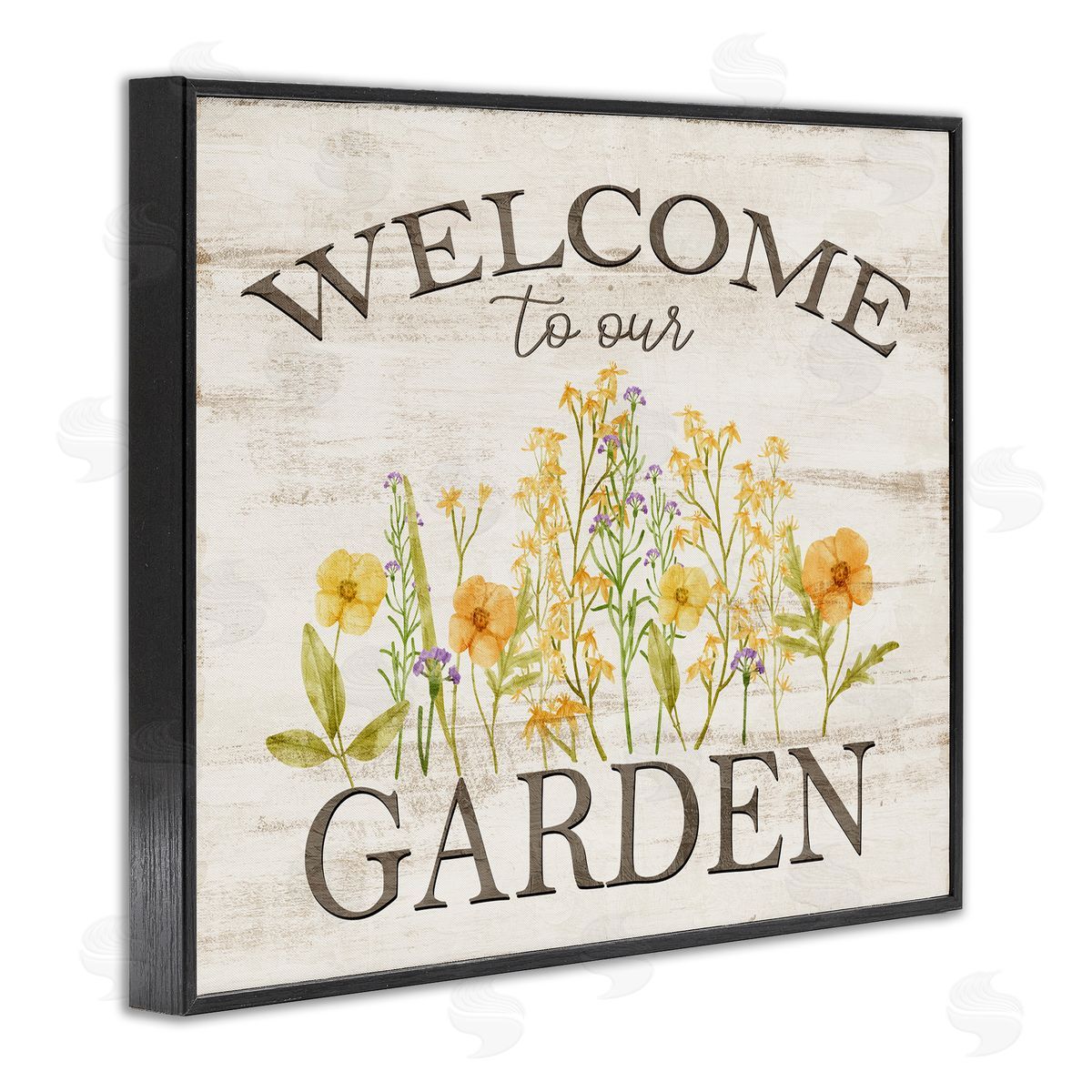 Welcome To Our Garden Black Frame Print Wall Art, Home Decor by Kim Allen