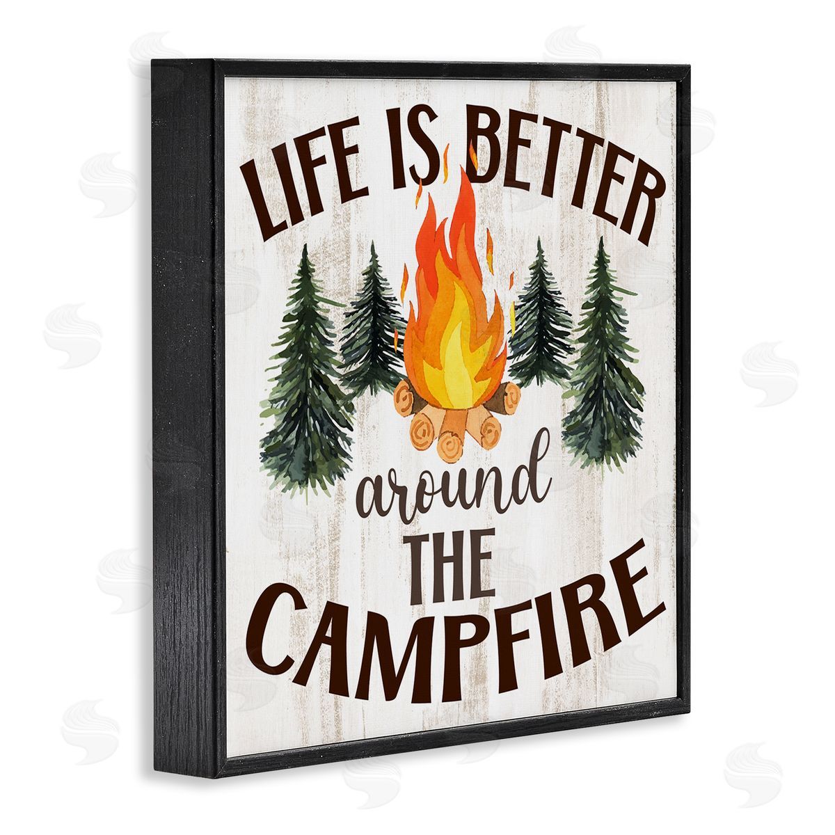 Rustic Campfire Phrase Black Frame Print Wall Art, Home Decor by Kim Allen