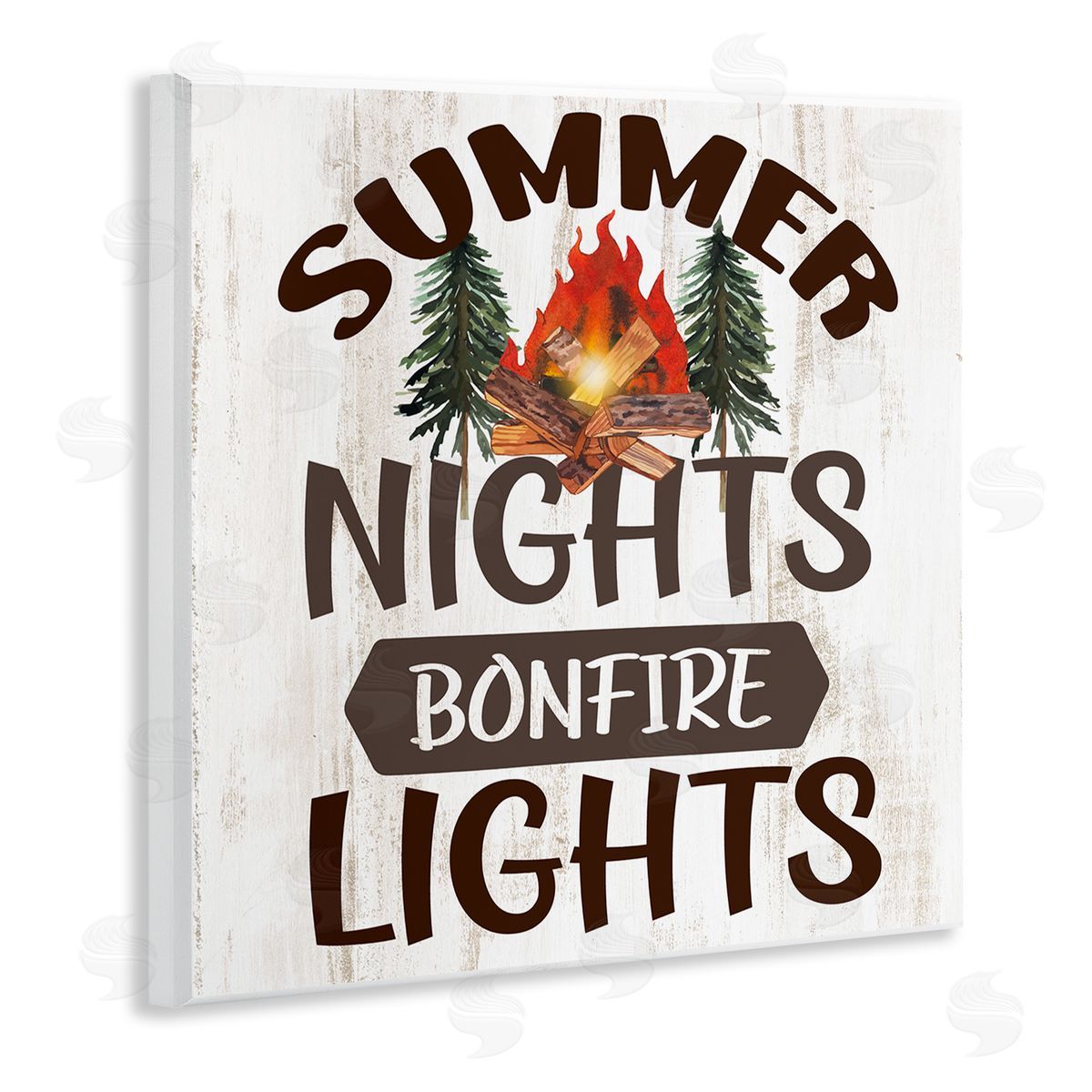 Summer Nights Phrase Wood Plaque Wall Art, Home Decor by Kim Allen