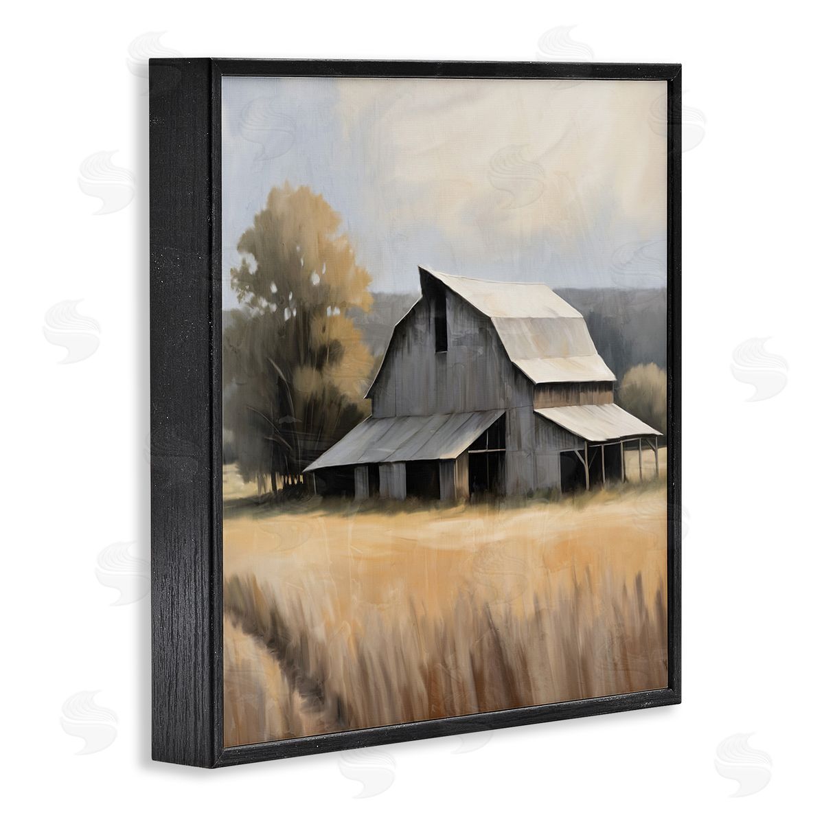 Peaceful Barn in Field Black Frame Print Wall Art, Home Decor by Kim Allen