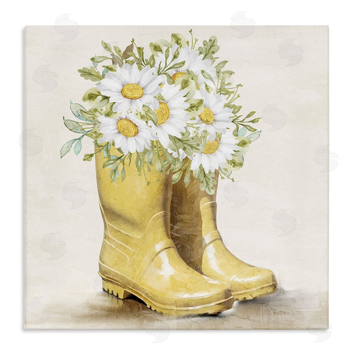 Sunny Garden Boots Canvas Wall Art, Home Decor by Kim Allen
