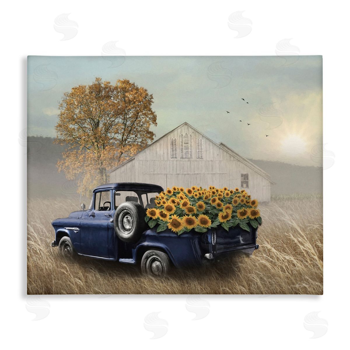 Sunflower Filled Truck Canvas Wall Art, Home Decor by Lori Deiter