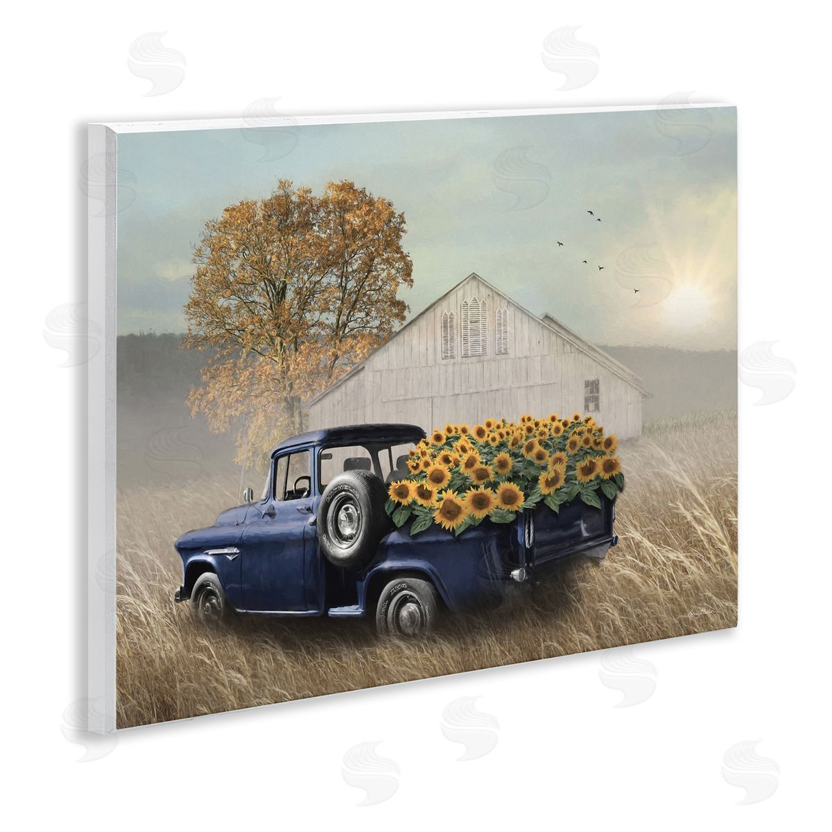 Sunflower Filled Truck Wood Plaque Wall Art, Home Decor by Lori Deiter