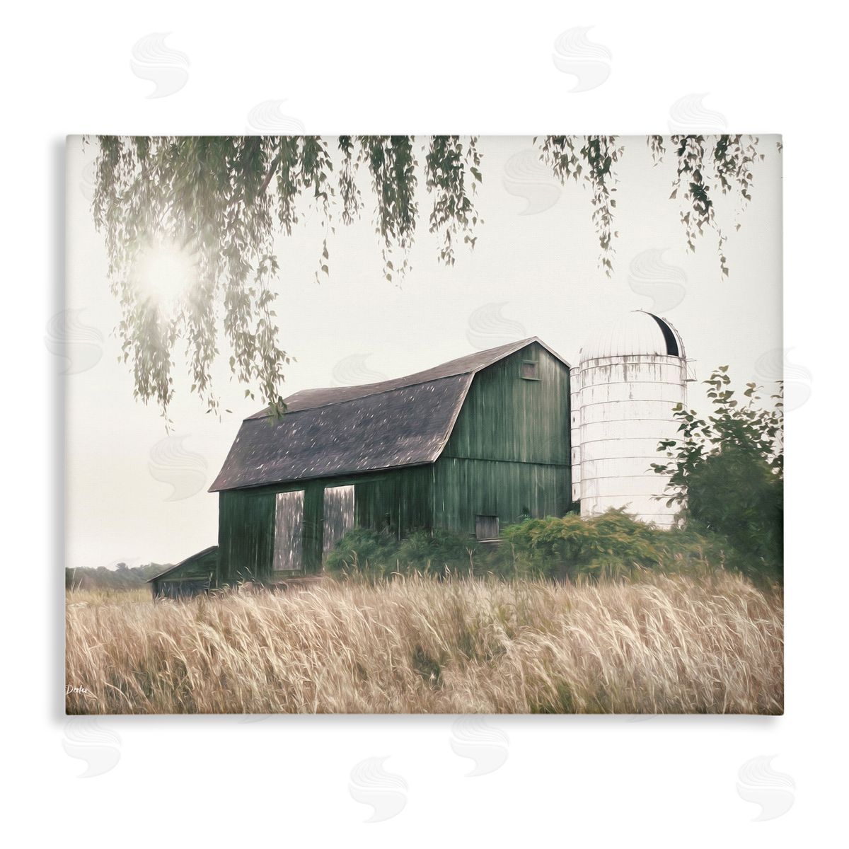 Green Rustic Barn Canvas Wall Art, Home Decor by Lori Deiter