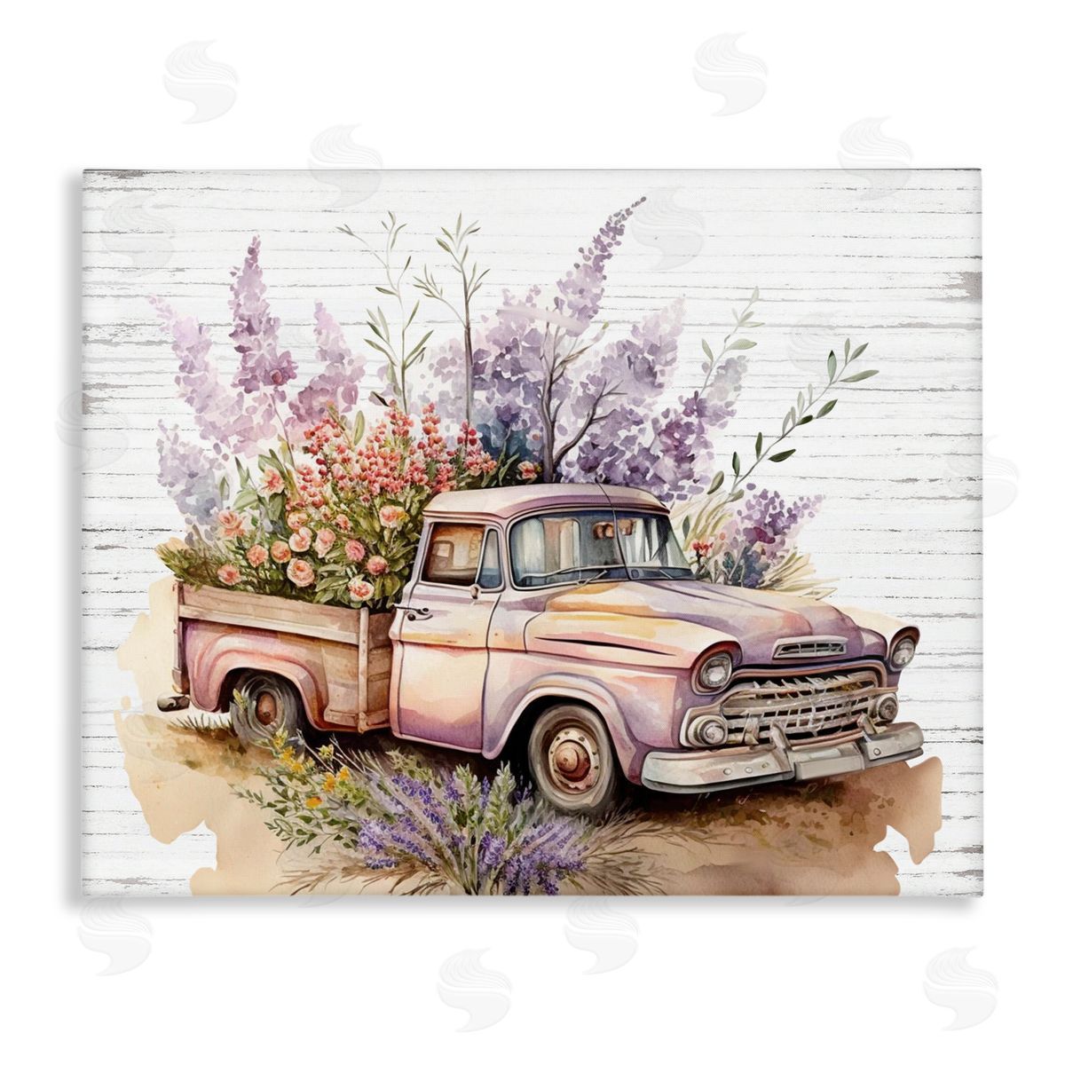 Lavender Filled Truck Canvas Wall Art, Home Decor by Lettered and Lined