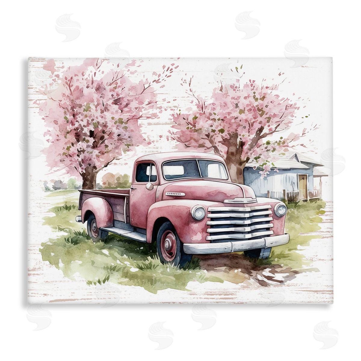 Cherry Blossoms and Pickup Canvas Wall Art, Home Decor by Lettered and Lined
