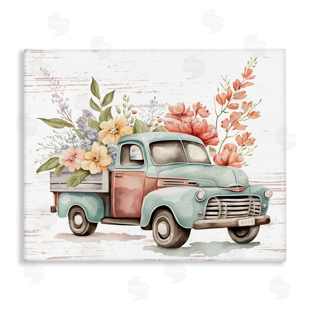 Flower Blossom Truck Canvas Wall Art, Home Decor by Lettered and Lined