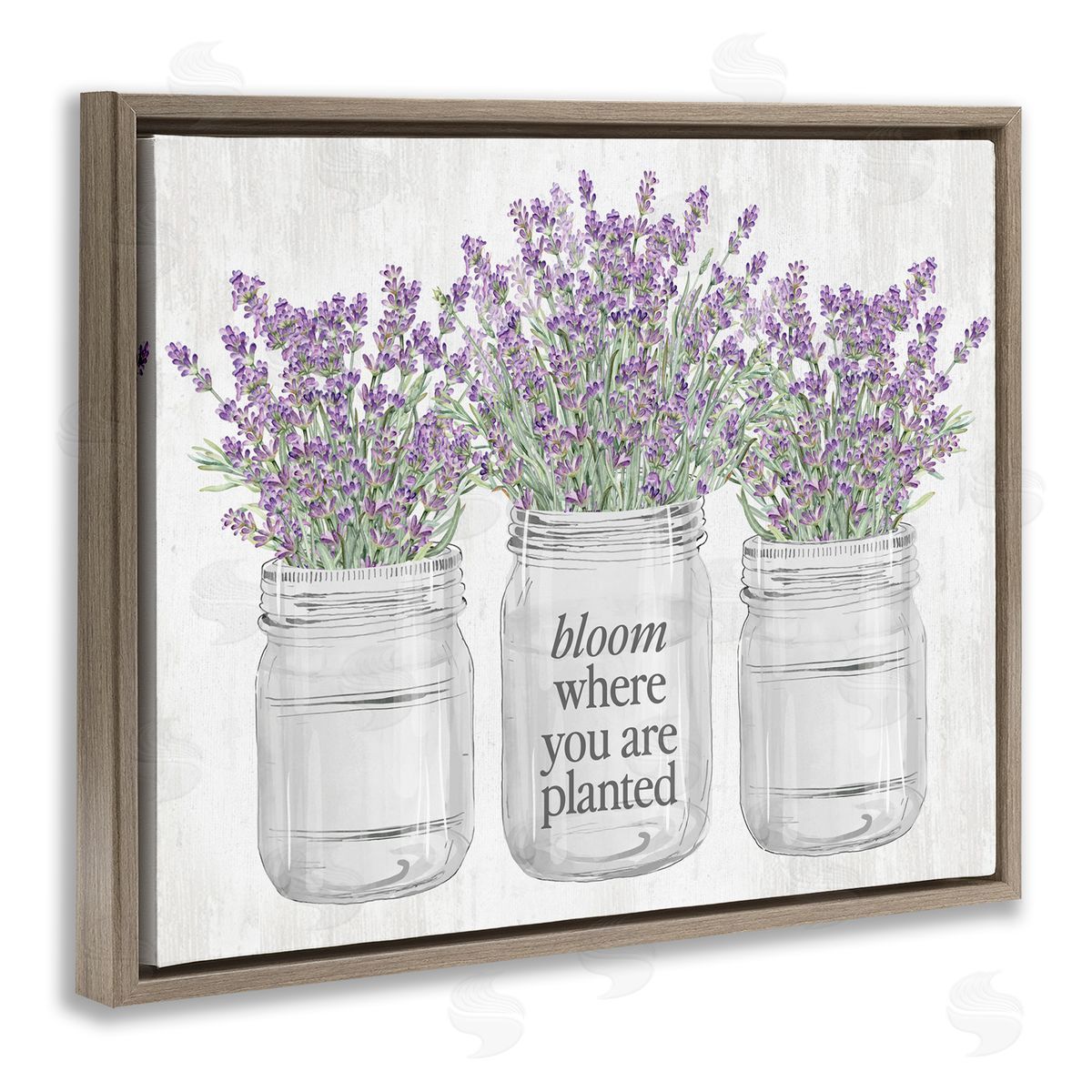 Where You're Planted Brown Floating Frame Canvas Wall Art, Home Decor by Lettered and Lined