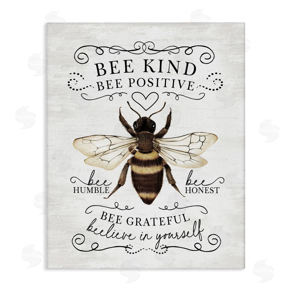 Vintage Bee Phrases Canvas Wall Art, Home Decor by Lettered and Lined