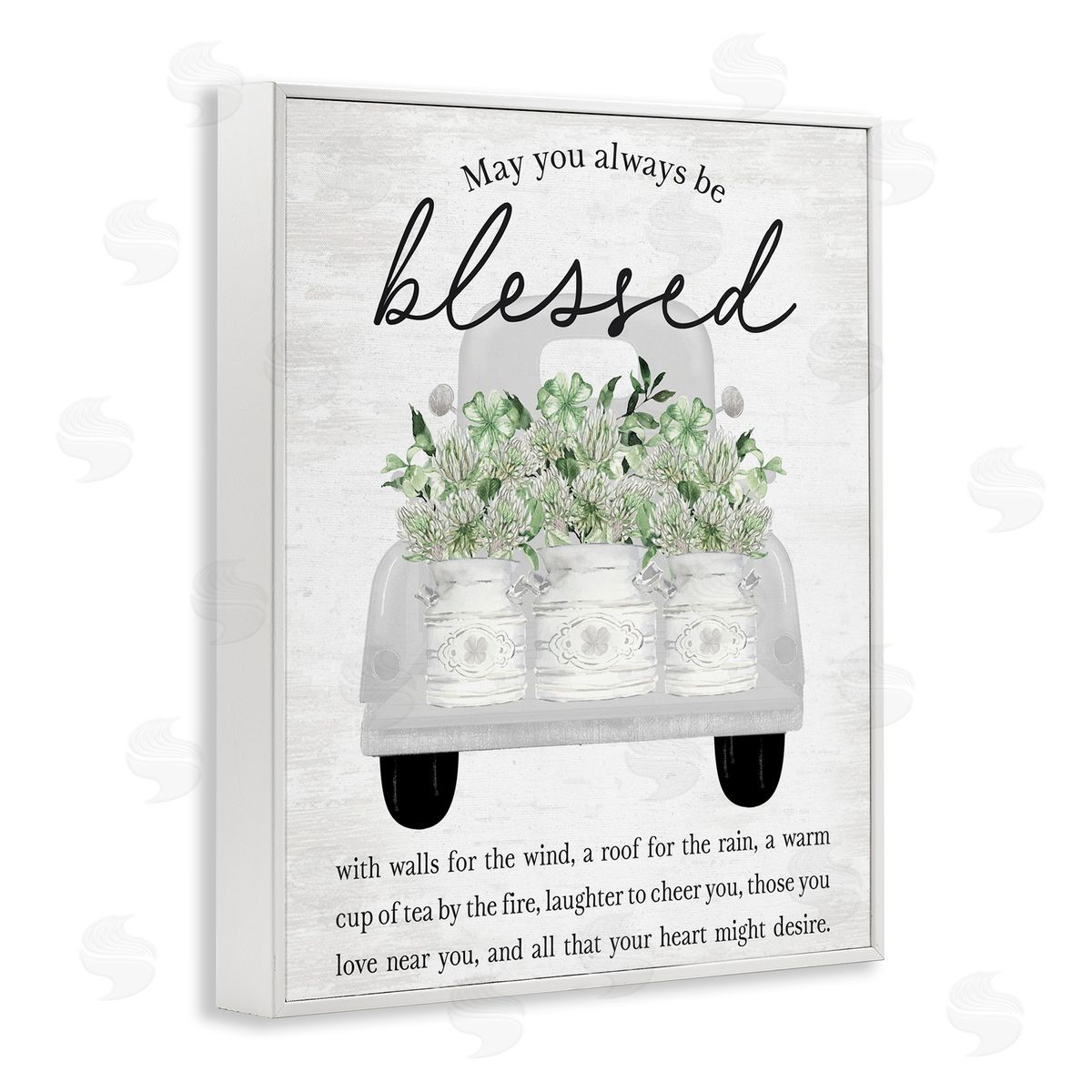 Inspiring Blessed Phrase White Frame Print Wall Art, Home Decor by Lettered and Lined