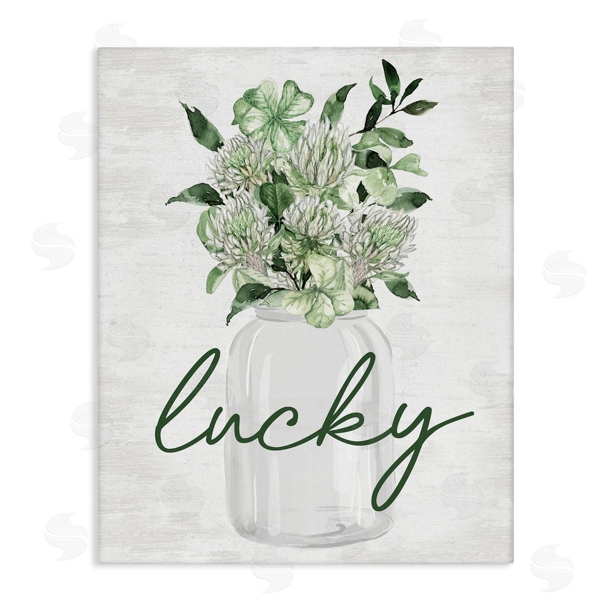 Lucky Spring Shamrocks Canvas Wall Art, Home Decor by Lettered and Lined