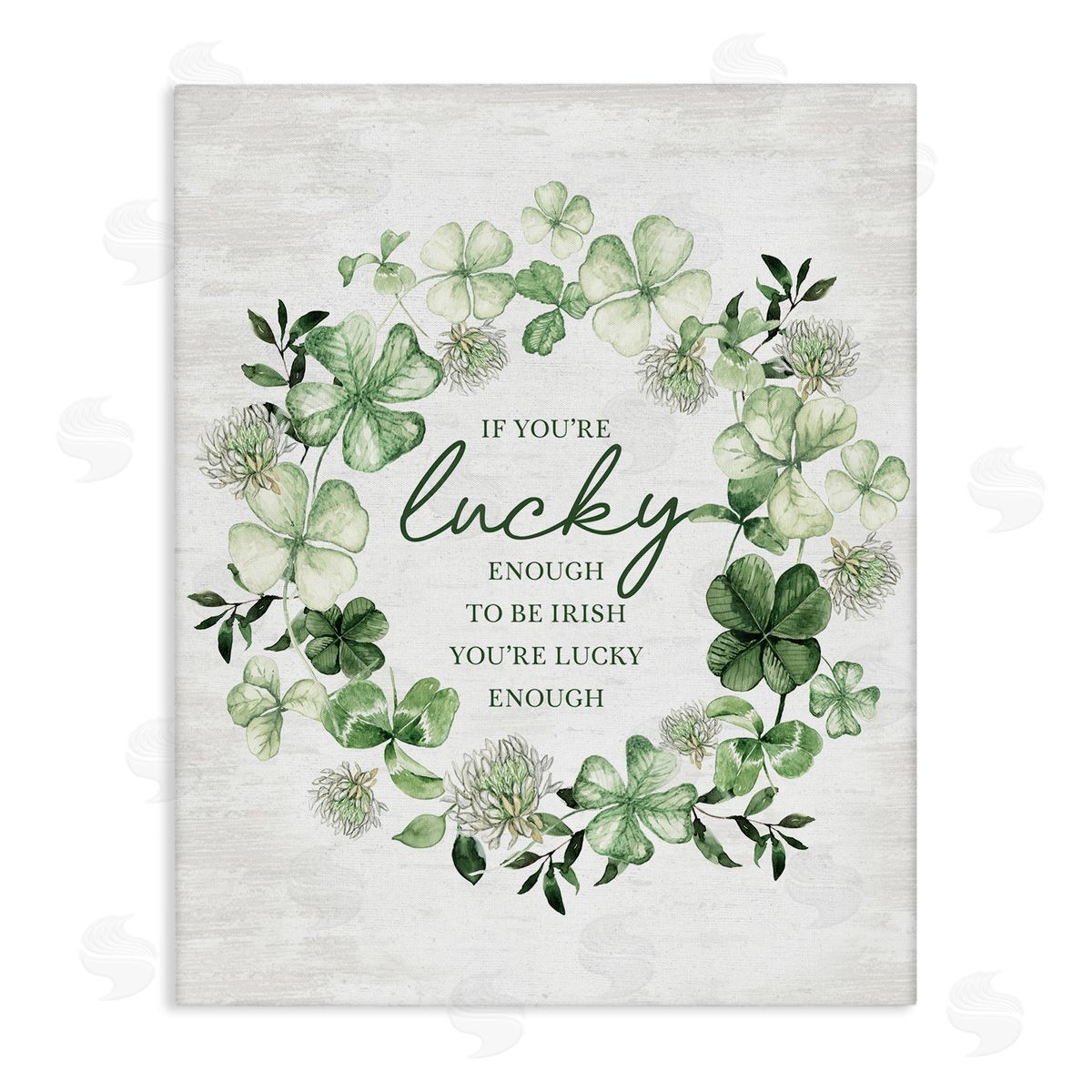 Inspiring Lucky Wreath Canvas Wall Art, Home Decor by Lettered and Lined