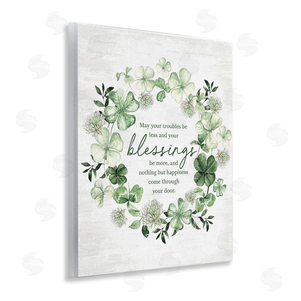 Clover Wreath Blessing Wood Plaque Wall Art, Home Decor by Lettered and Lined