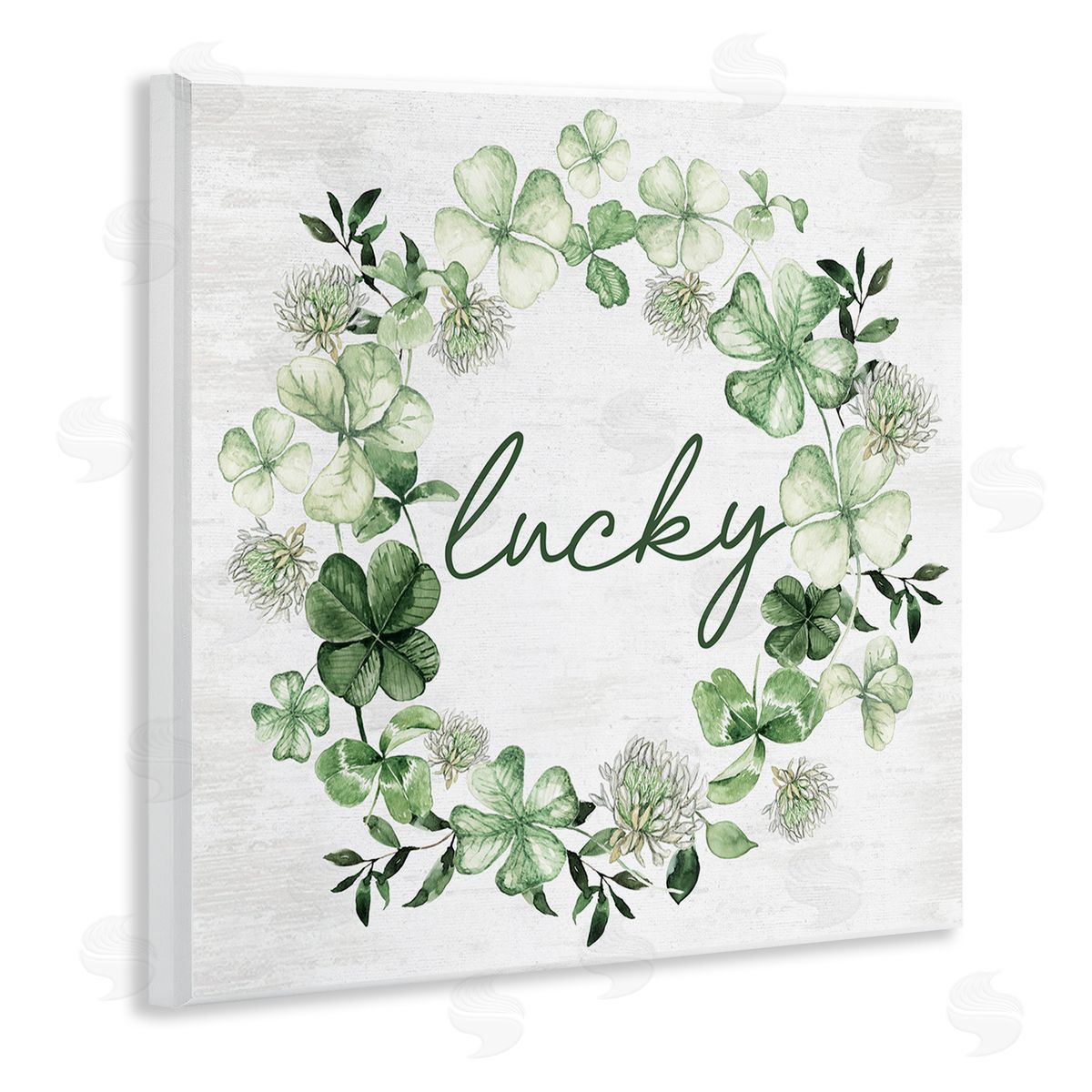 Lucky Clover Wreath Wood Plaque Wall Art, Home Decor by Lettered and Lined