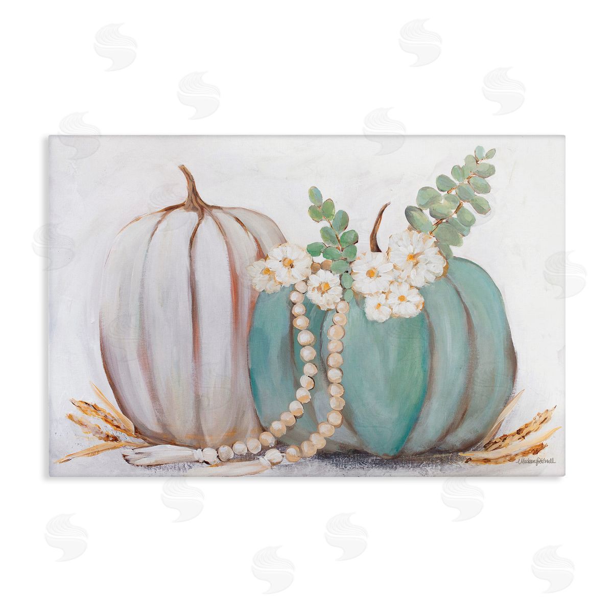 Country Fall Pumpkins Canvas Wall Art, Home Decor by Mackenzie Kissell