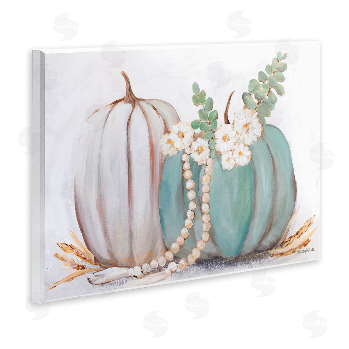 Country Fall Pumpkins Wood Plaque Wall Art, Home Decor by Mackenzie Kissell