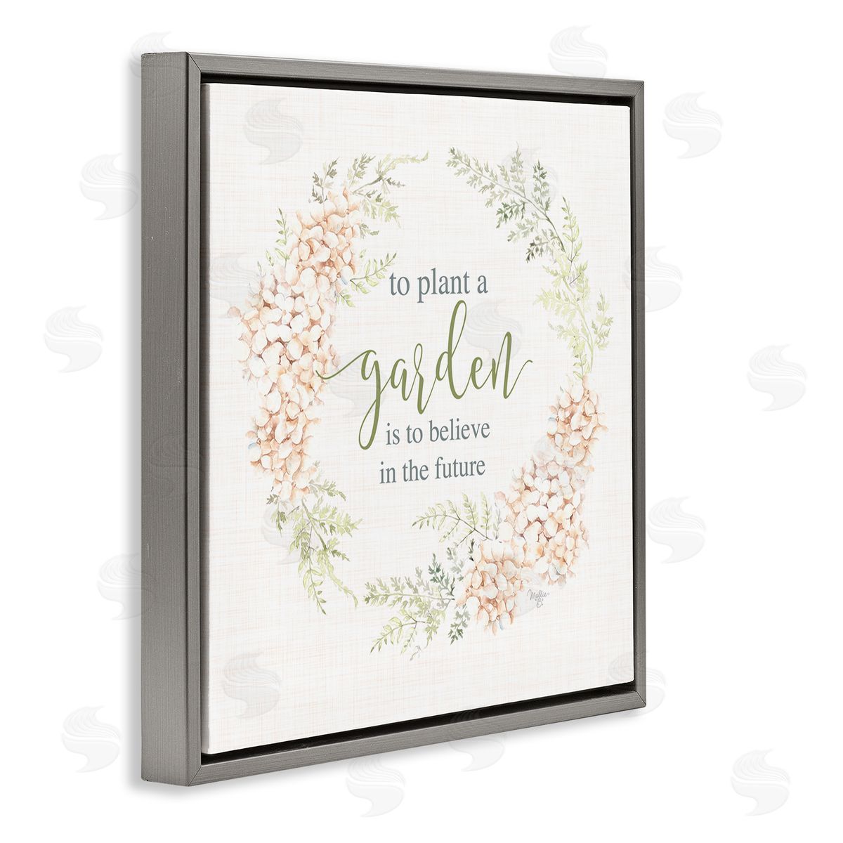 Inspiring Plant A Garden Grey Floating Frame Canvas Wall Art, Home Decor by Mollie B.