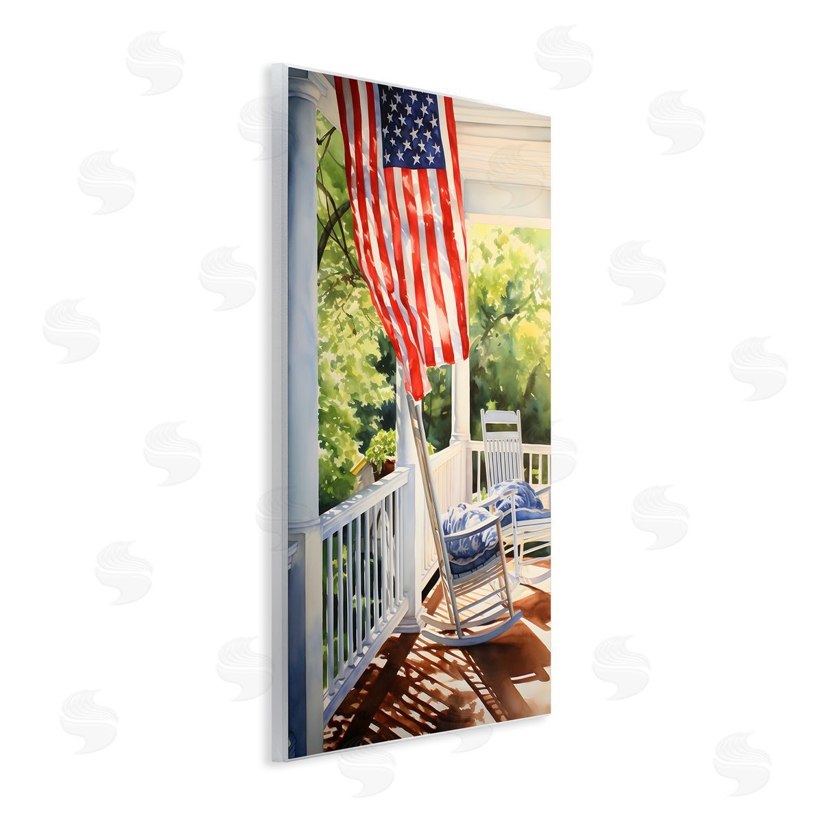 Vintage American Porch Wood Plaque Wall Art, Home Decor by Petal Prints Design