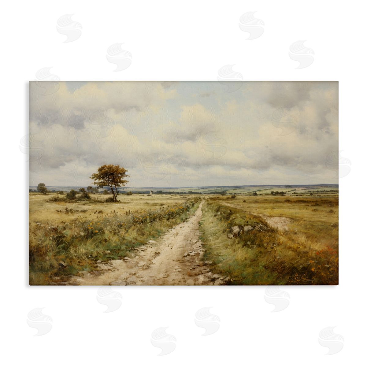 Petal Prints Design Rural Farm Road Canvas Wall Art Print